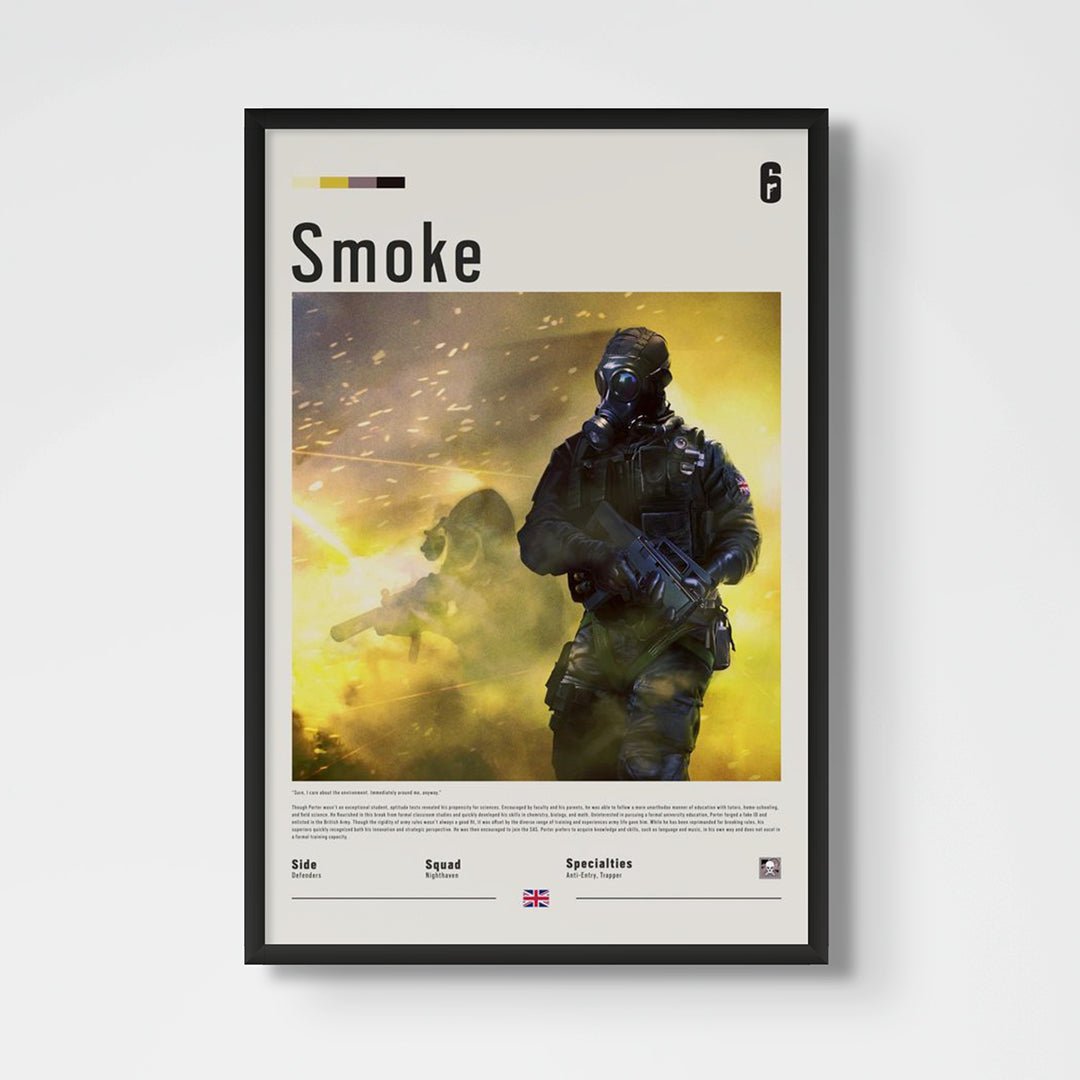 Operator Smoke Fine Art Poster | Six Siege - Six Siege art - Framed Print